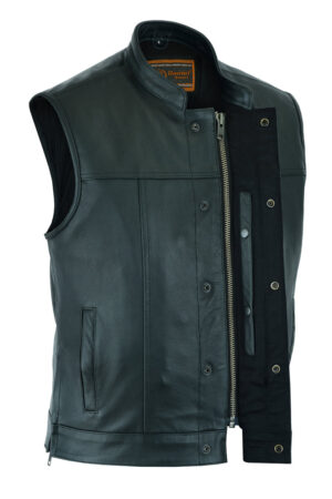 Men's Leather Motorcycle Vest Club Style