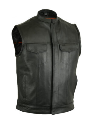SOA Style Vest Gun Pockets Hidden Zipper