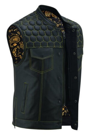 Men's  Cowhide Leather Biker Vest