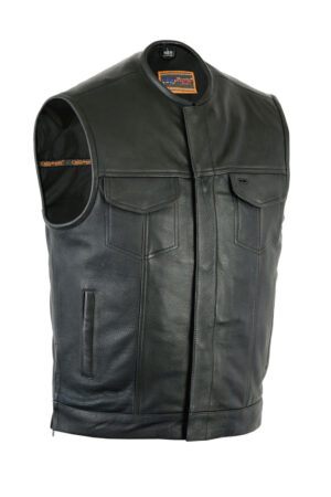 Men's Premium Leather CCW Pockets, Hidden Gun Metal Zipper