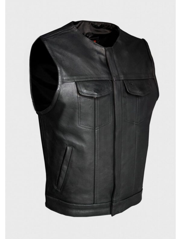 Top Selling SOA Cowhide Black Vest