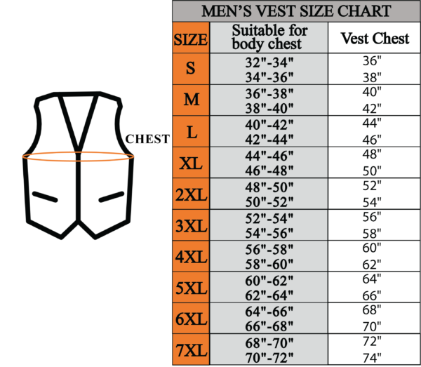 Size Chart Best SOA Vest